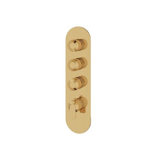 ROUND TRIM SET FOR 3 SHUT-OFF THERMOSTATIC VALVE