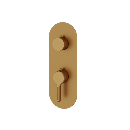 ROUND TRIM SET WITH 2-WAY SHARED DIVERTER FOR THERMOSTATIC VALVE