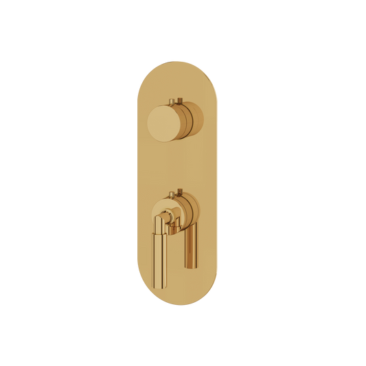 ROUND TRIM SET WITH 2-WAY SHARED DIVERTER FOR THERMOSTATIC VALVE
