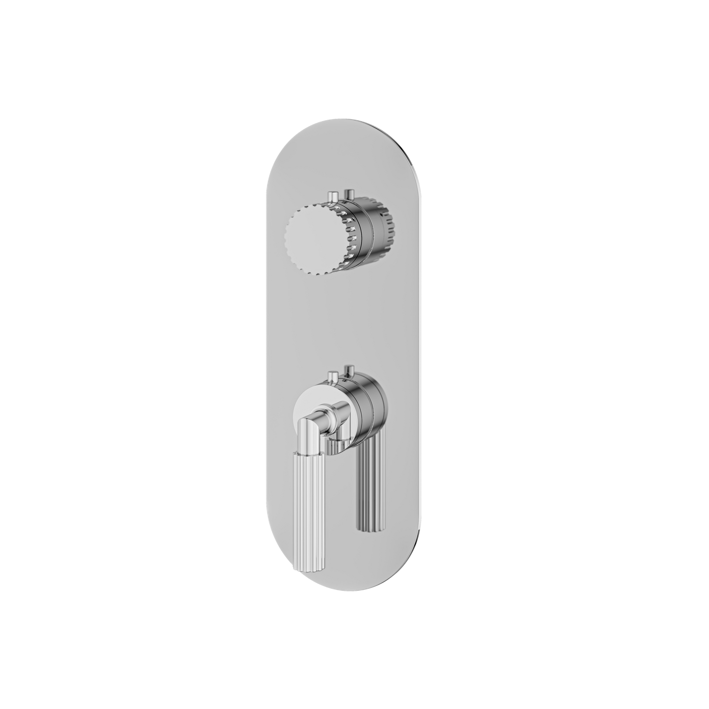 ROUND TRIM SET WITH 2-WAY SHARED DIVERTER FOR THERMOSTATIC VALVE
