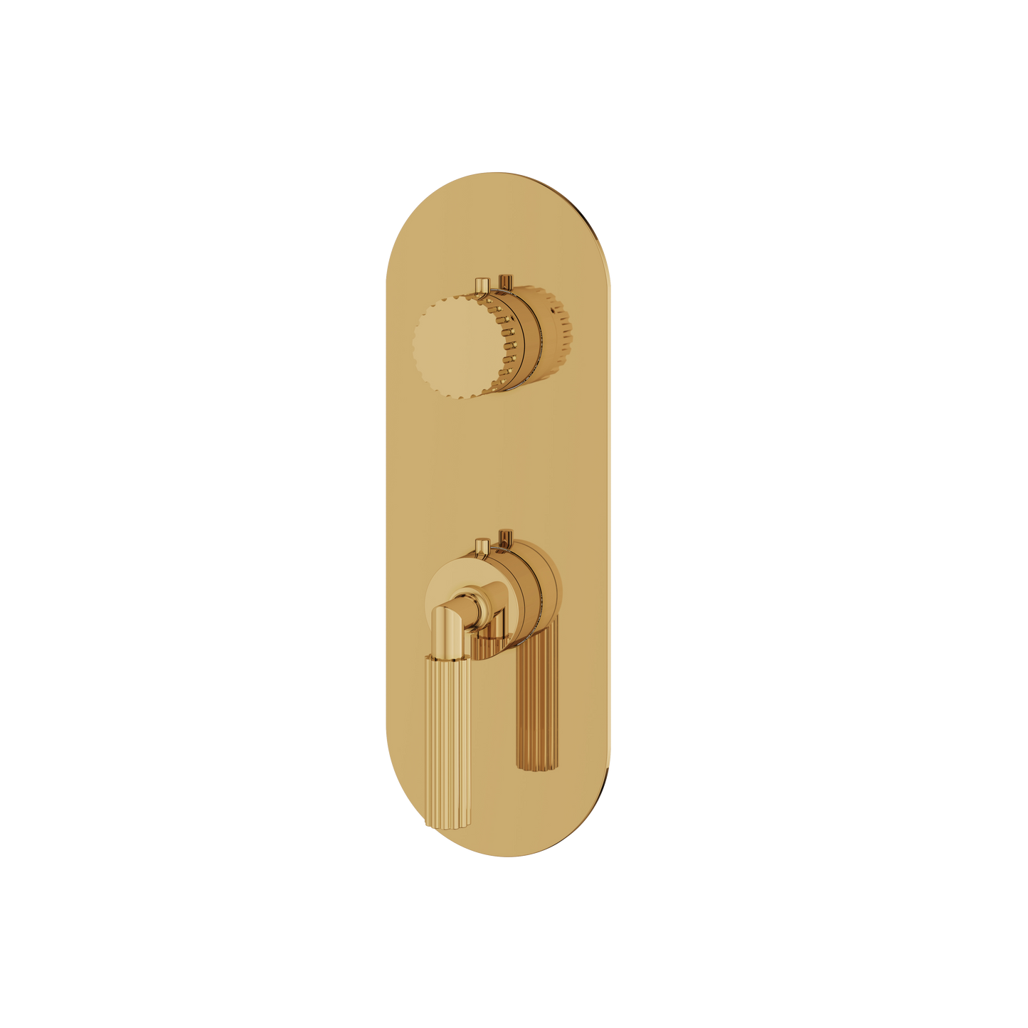 ROUND TRIM SET WITH 2-WAY SHARED DIVERTER FOR THERMOSTATIC VALVE