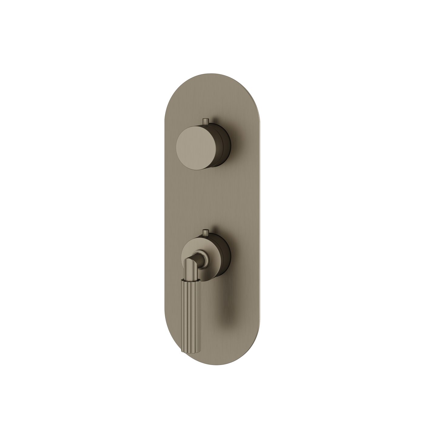 ROUND TRIM SET WITH 2-WAY SHARED DIVERTER FOR THERMOSTATIC VALVE