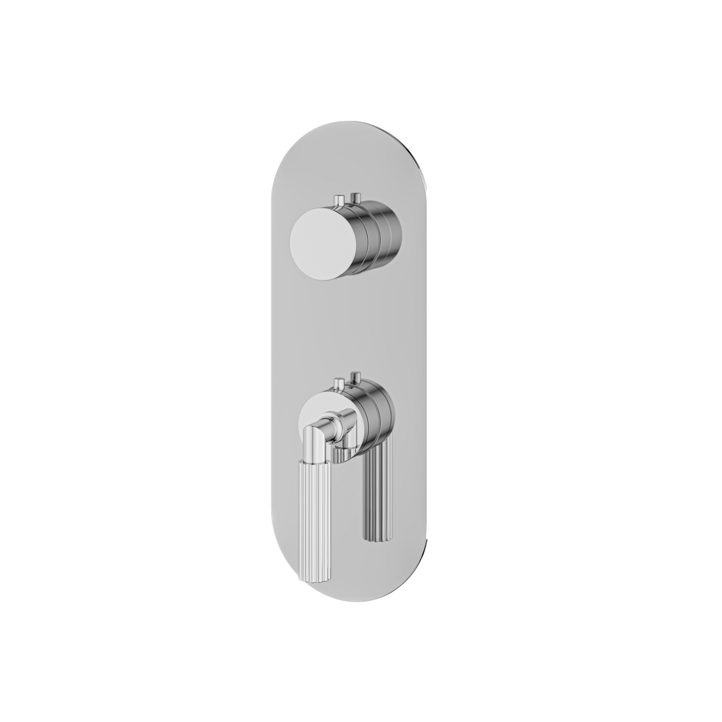 ROUND TRIM SET WITH 2-WAY SHARED DIVERTER FOR THERMOSTATIC VALVE