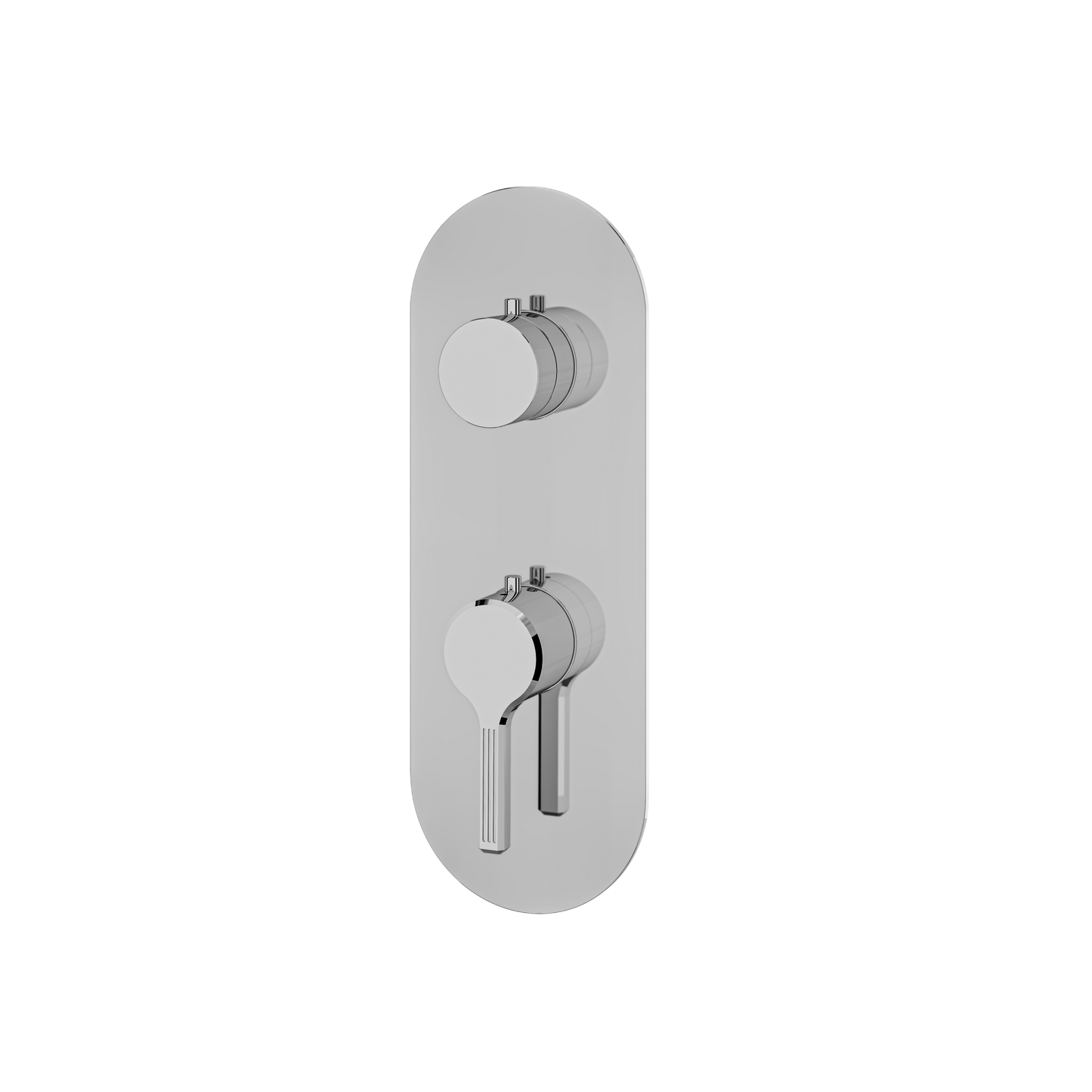 ROUND TRIM SET WITH 3-WAY SHARED DIVERTER FOR THERMOSTATIC VALVE