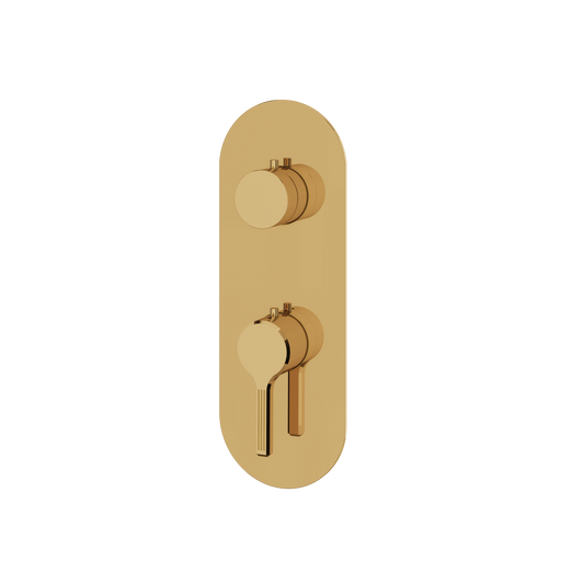 ROUND TRIM SET WITH 3-WAY SHARED DIVERTER FOR THERMOSTATIC VALVE