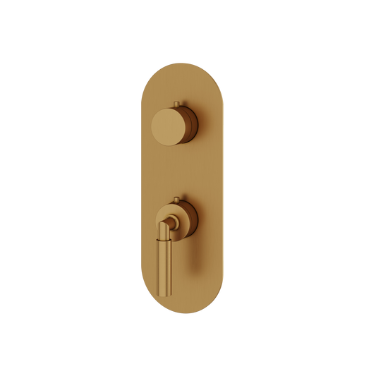 ROUND TRIM SET WITH 3-WAY SHARED DIVERTER FOR THERMOSTATIC VALVE