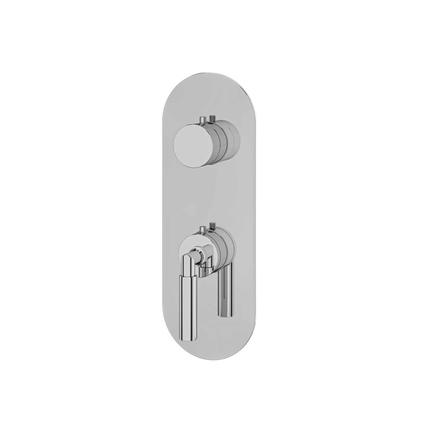 ROUND TRIM SET WITH 3-WAY SHARED DIVERTER FOR THERMOSTATIC VALVE