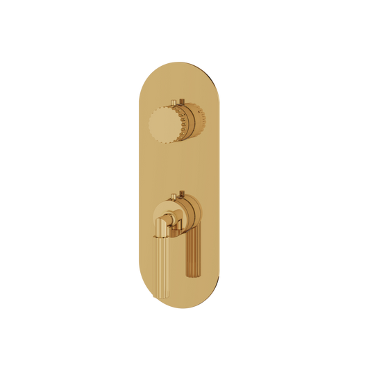 ROUND TRIM SET WITH 3-WAY SHARED DIVERTER FOR THERMOSTATIC VALVE