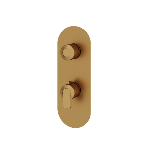 ROUND TRIM SET WITH 3-WAY SHARED DIVERTER FOR THERMOSTATIC VALVE