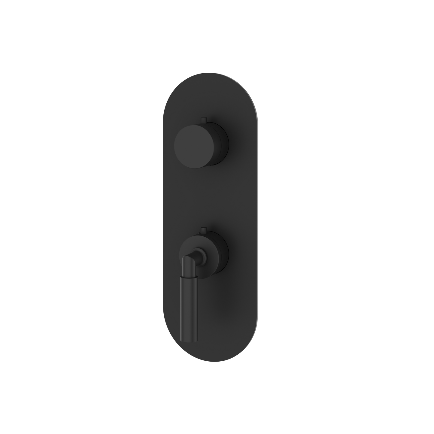 ROUND TRIM SET WITH 2-WAY NON-SHARED DIVERTER FOR THERMOSTATIC VALVE