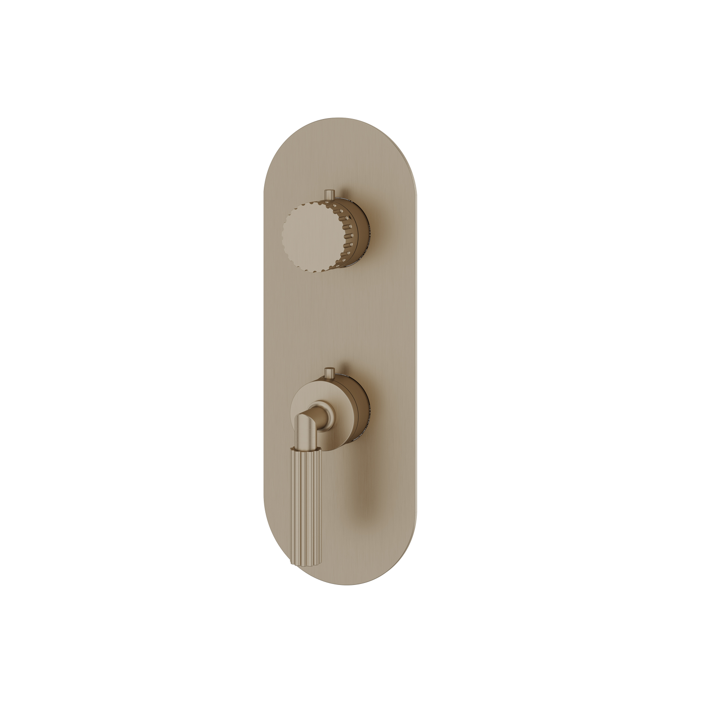 ROUND TRIM SET WITH 2-WAY NON-SHARED DIVERTER FOR THERMOSTATIC VALVE