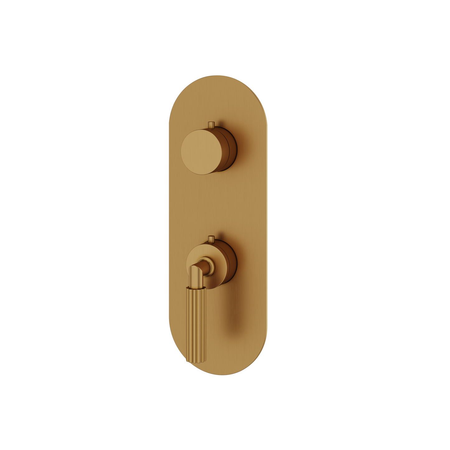 ROUND TRIM SET WITH 2-WAY NON-SHARED DIVERTER FOR THERMOSTATIC VALVE