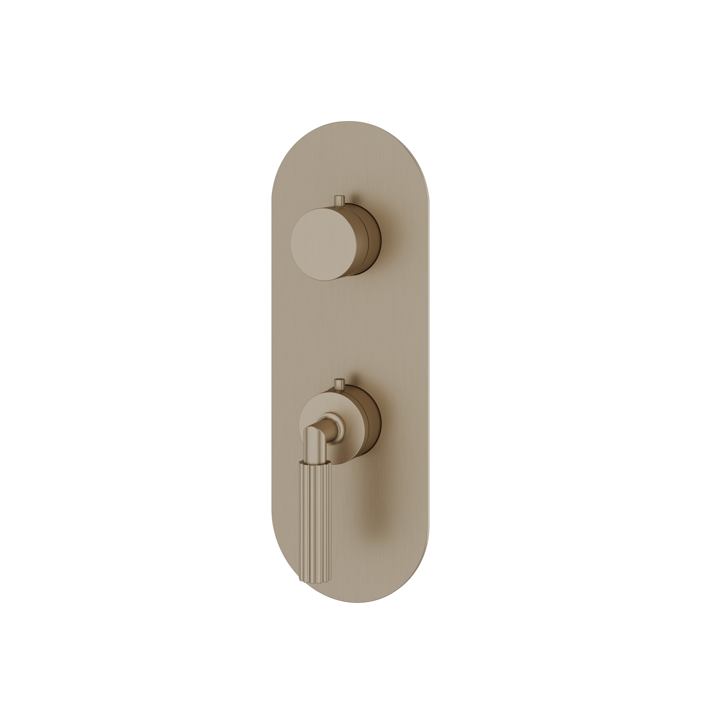 ROUND TRIM SET WITH 2-WAY NON-SHARED DIVERTER FOR THERMOSTATIC VALVE