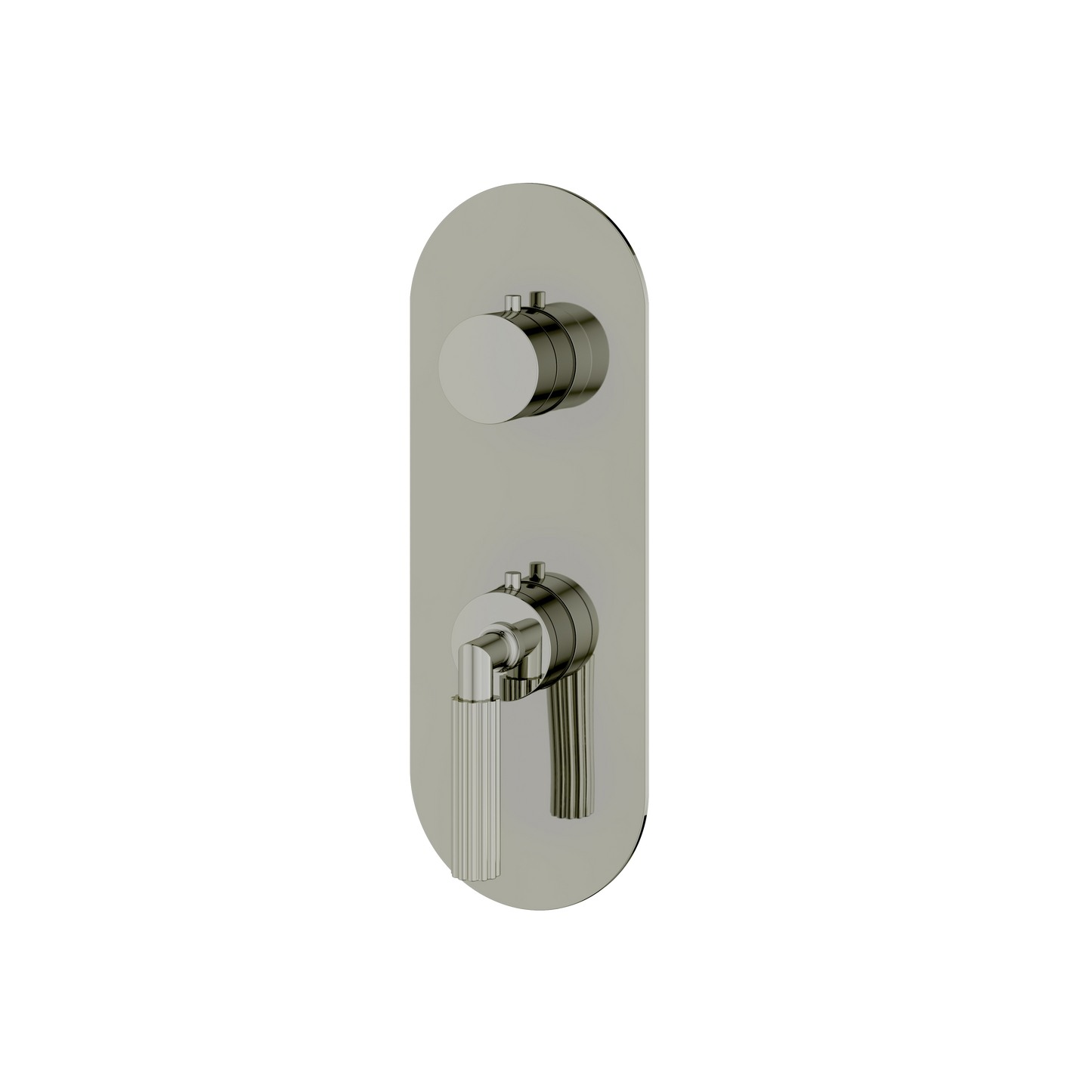ROUND TRIM SET WITH 2-WAY NON-SHARED DIVERTER FOR THERMOSTATIC VALVE