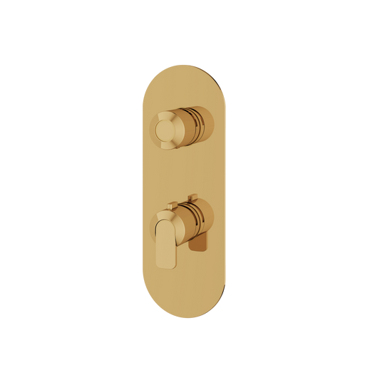 ROUND TRIM SET WITH 2-WAY NON-SHARED DIVERTER FOR THERMOSTATIC VALVE