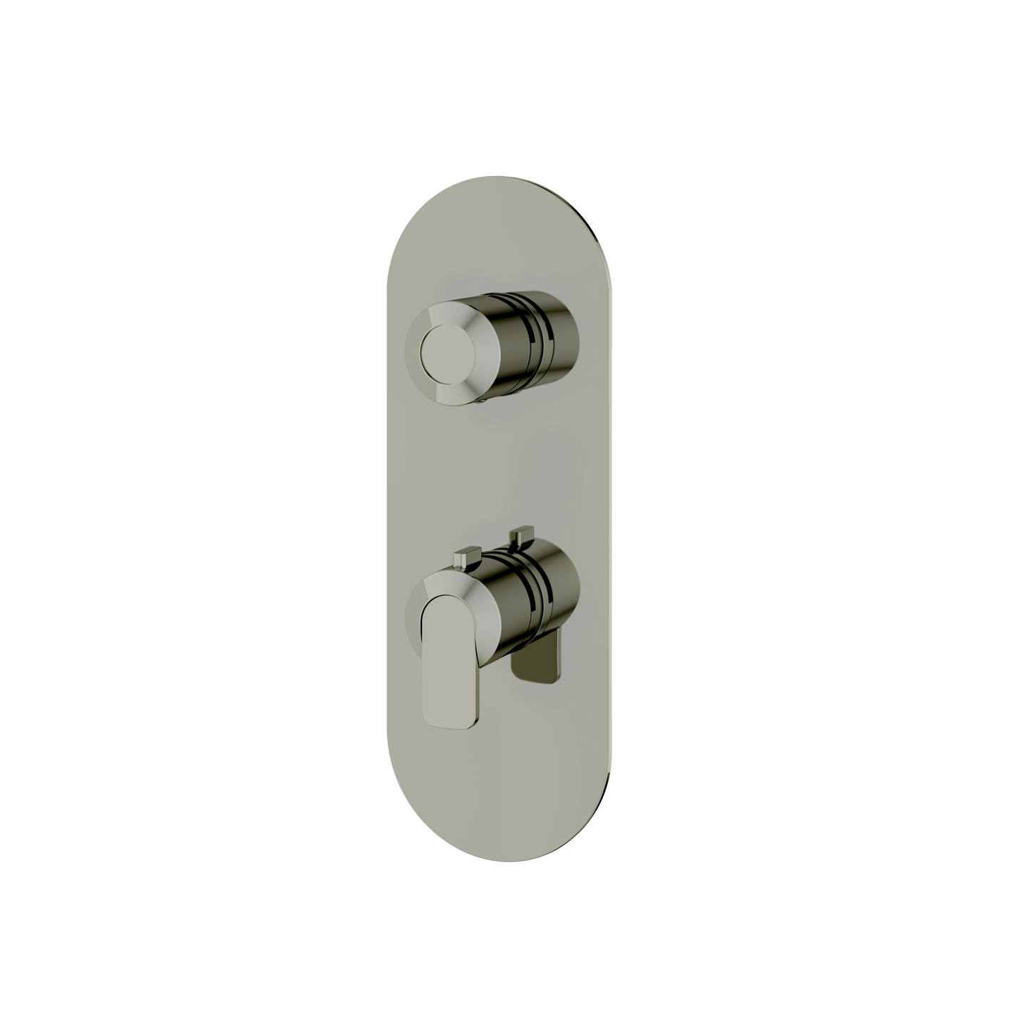 ROUND TRIM SET WITH 2-WAY NON-SHARED DIVERTER FOR THERMOSTATIC VALVE