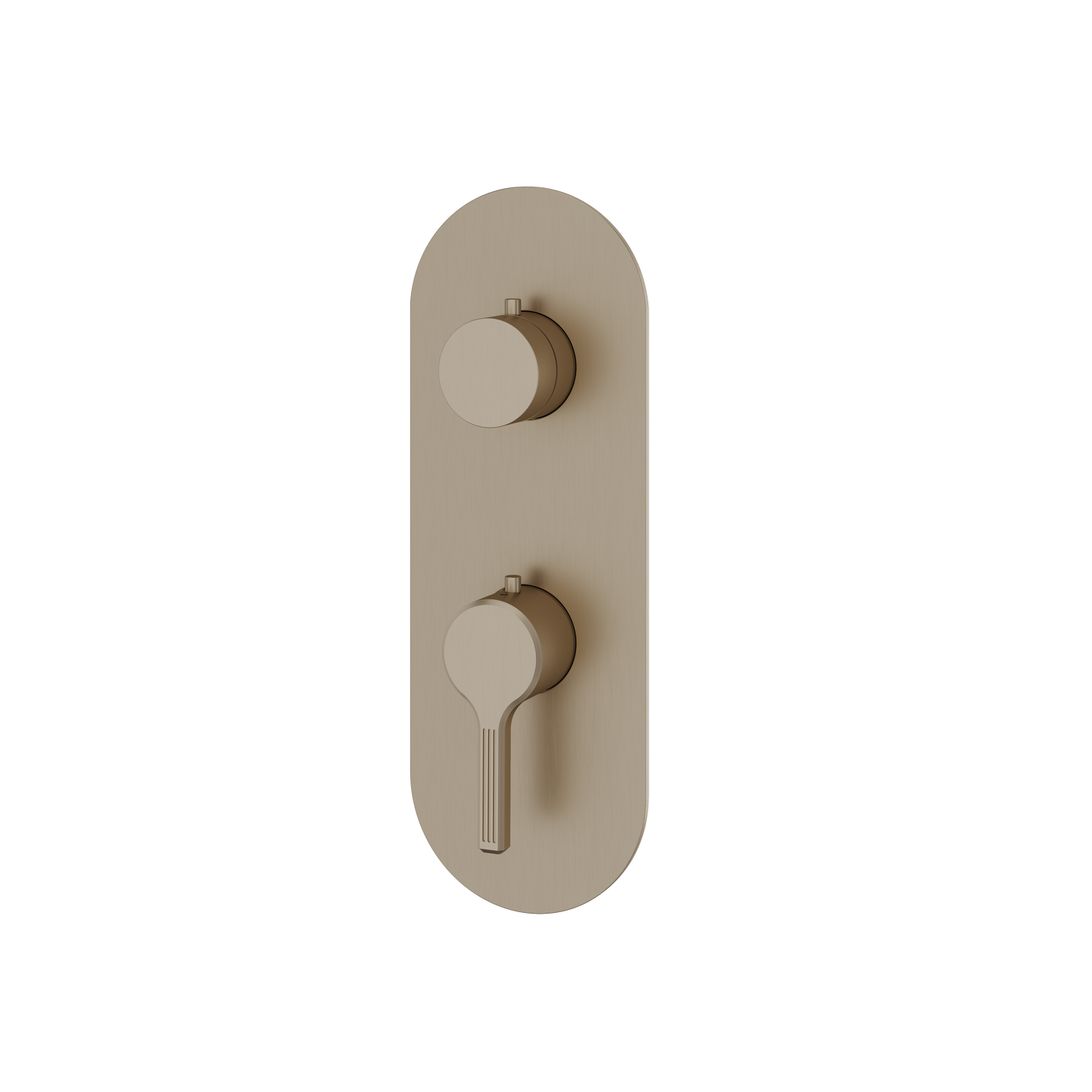 ROUND TRIM SET WITH 3-WAY NON-SHARED DIVERTER FOR THERMOSTATIC VALVE