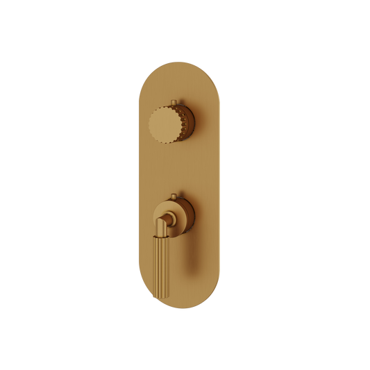 ROUND TRIM SET WITH 3-WAY NON-SHARED DIVERTER FOR THERMOSTATIC VALVE