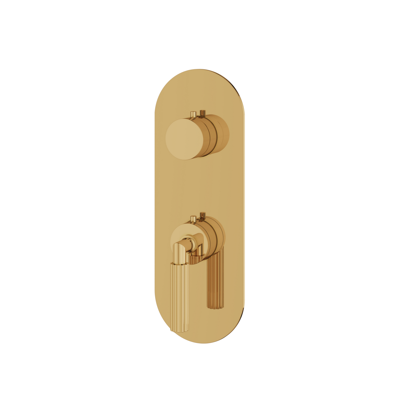 ROUND TRIM SET WITH 3-WAY NON-SHARED DIVERTER FOR THERMOSTATIC VALVE