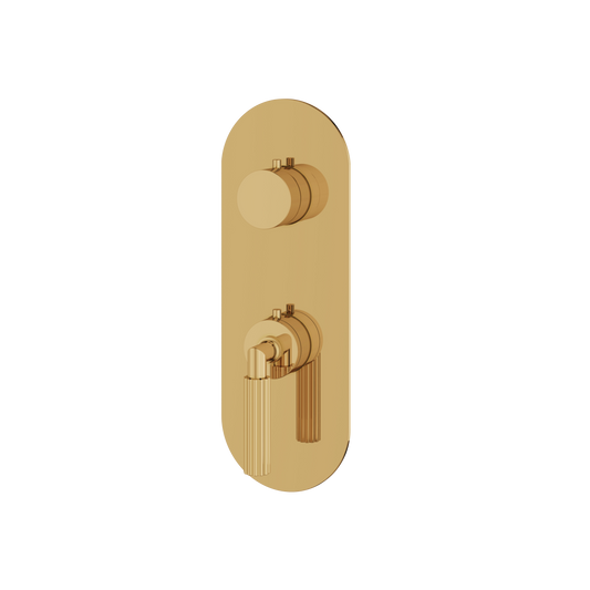 ROUND TRIM SET WITH 3-WAY NON-SHARED DIVERTER FOR THERMOSTATIC VALVE