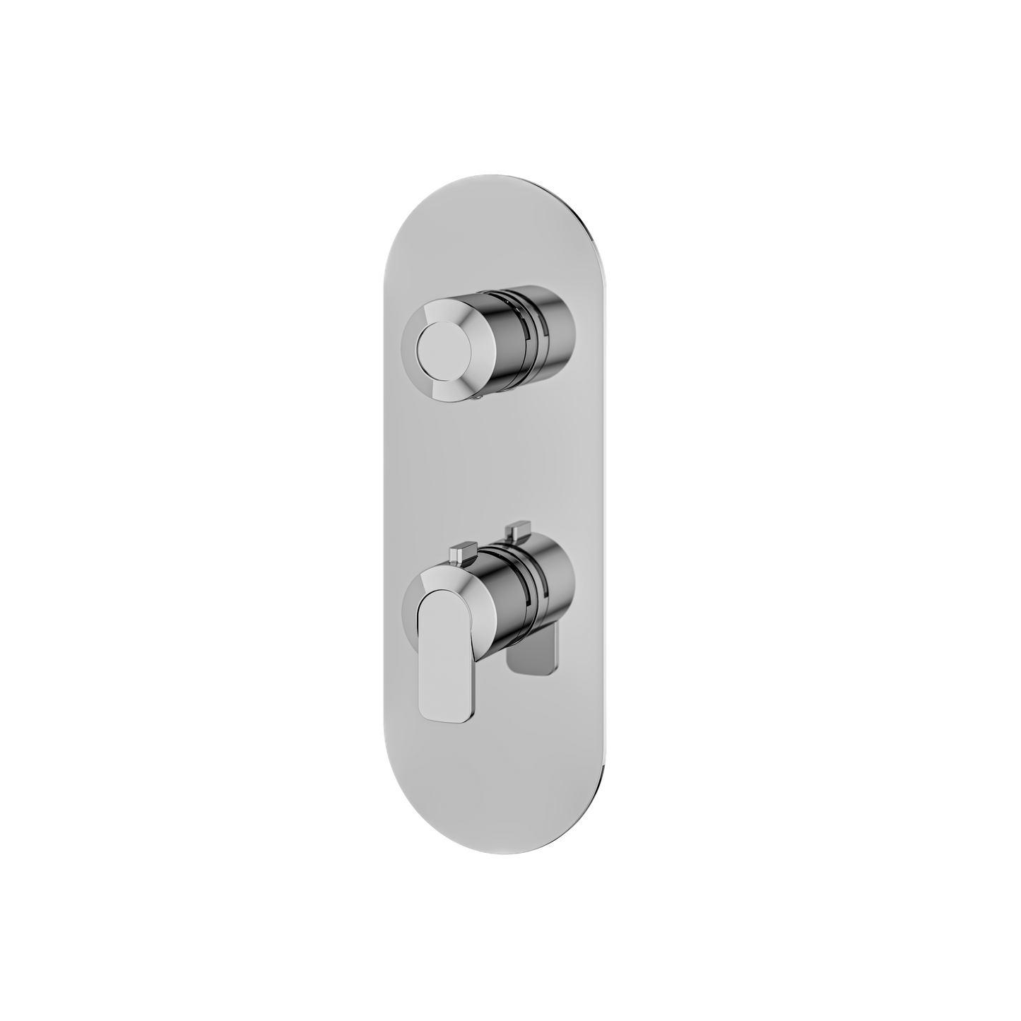 ROUND TRIM SET WITH 3-WAY NON-SHARED DIVERTER FOR THERMOSTATIC VALVE