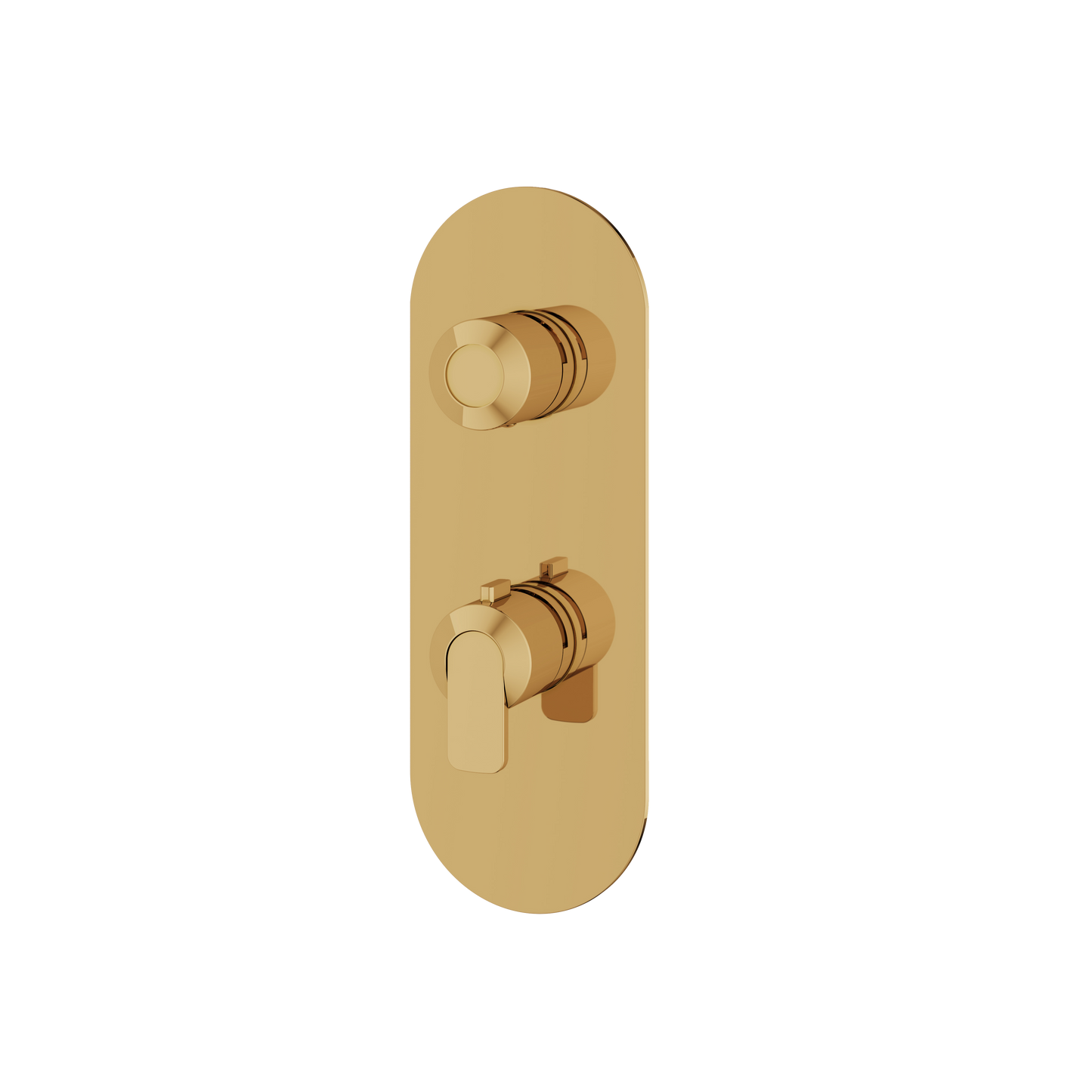 ROUND TRIM SET WITH 3-WAY NON-SHARED DIVERTER FOR THERMOSTATIC VALVE