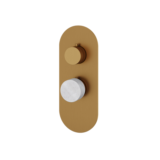 ROUND TRIM SET FOR 1 SHUT-OFF THERMOSTATIC VALVE