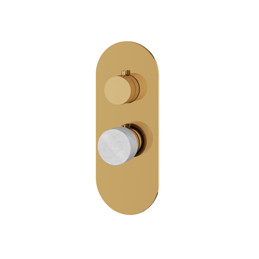 ROUND TRIM SET FOR 1 SHUT-OFF THERMOSTATIC VALVE