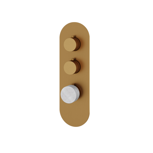 ROUND TRIM SET FOR 2 SHUT-OFF THERMOSTATIC VALVE