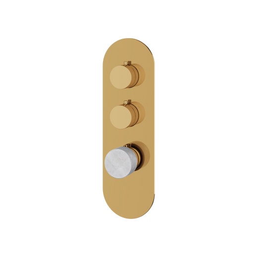 ROUND TRIM SET FOR 2 SHUT-OFF THERMOSTATIC VALVE
