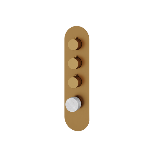 ROUND TRIM SET FOR 3 SHUT-OFF THERMOSTATIC VALVE