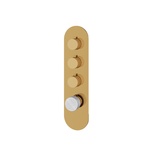 ROUND TRIM SET FOR 3 SHUT-OFF THERMOSTATIC VALVE