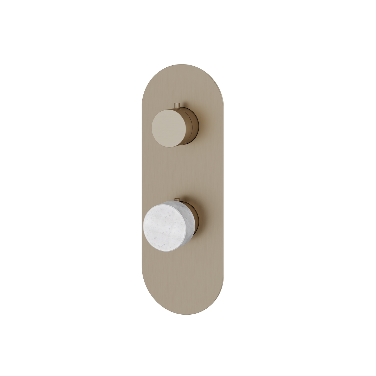 ROUND TRIM SET WITH 2-WAY NON-SHARED DIVERTER FOR THERMOSTATIC VALVE