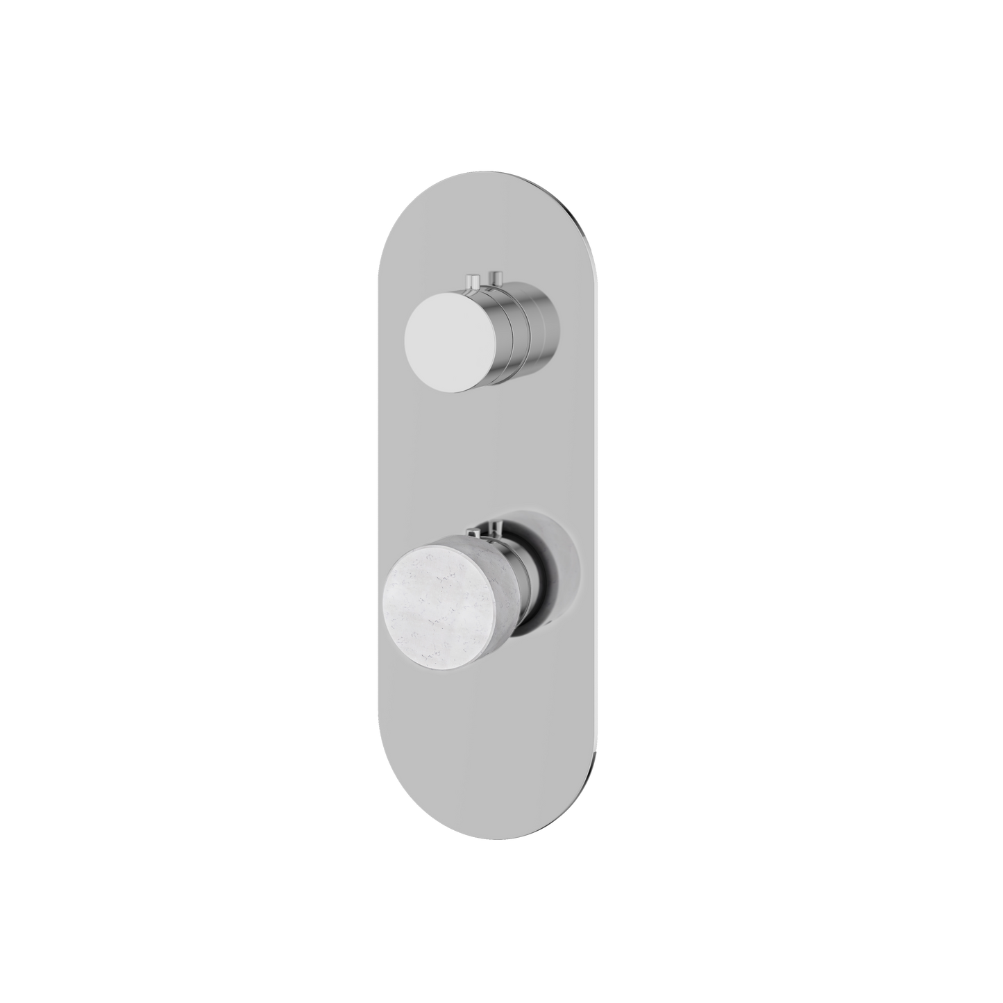 ROUND TRIM SET WITH 2-WAY NON-SHARED DIVERTER FOR THERMOSTATIC VALVE