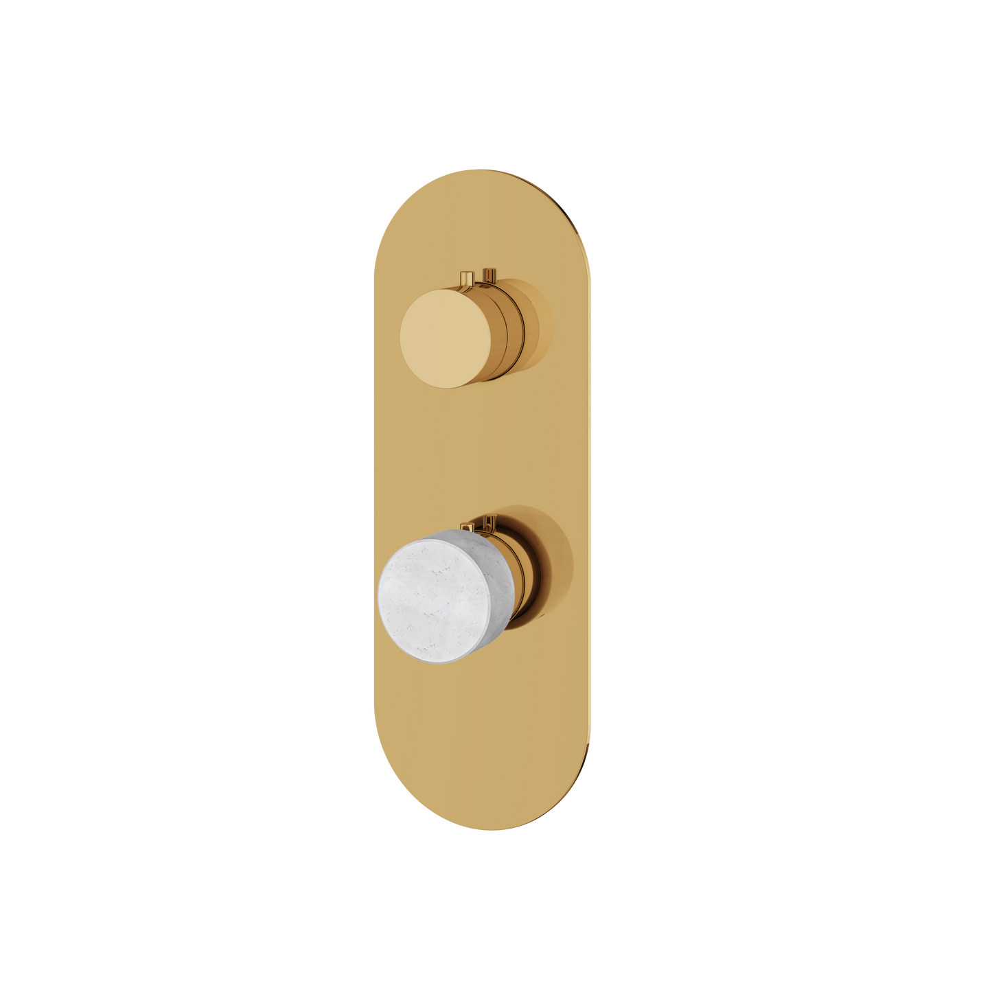 ROUND TRIM SET WITH 2-WAY NON-SHARED DIVERTER FOR THERMOSTATIC VALVE