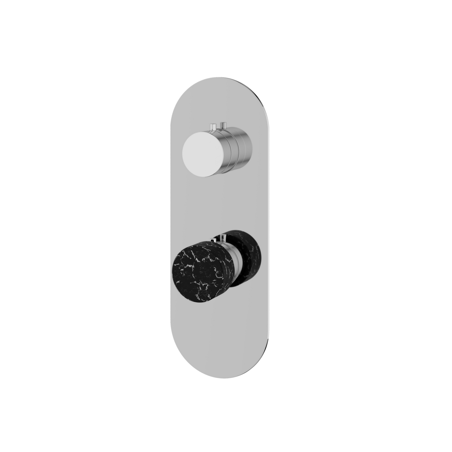 ROUND TRIM SET WITH 3-WAY NON-SHARED DIVERTER FOR THERMOSTATIC VALVE