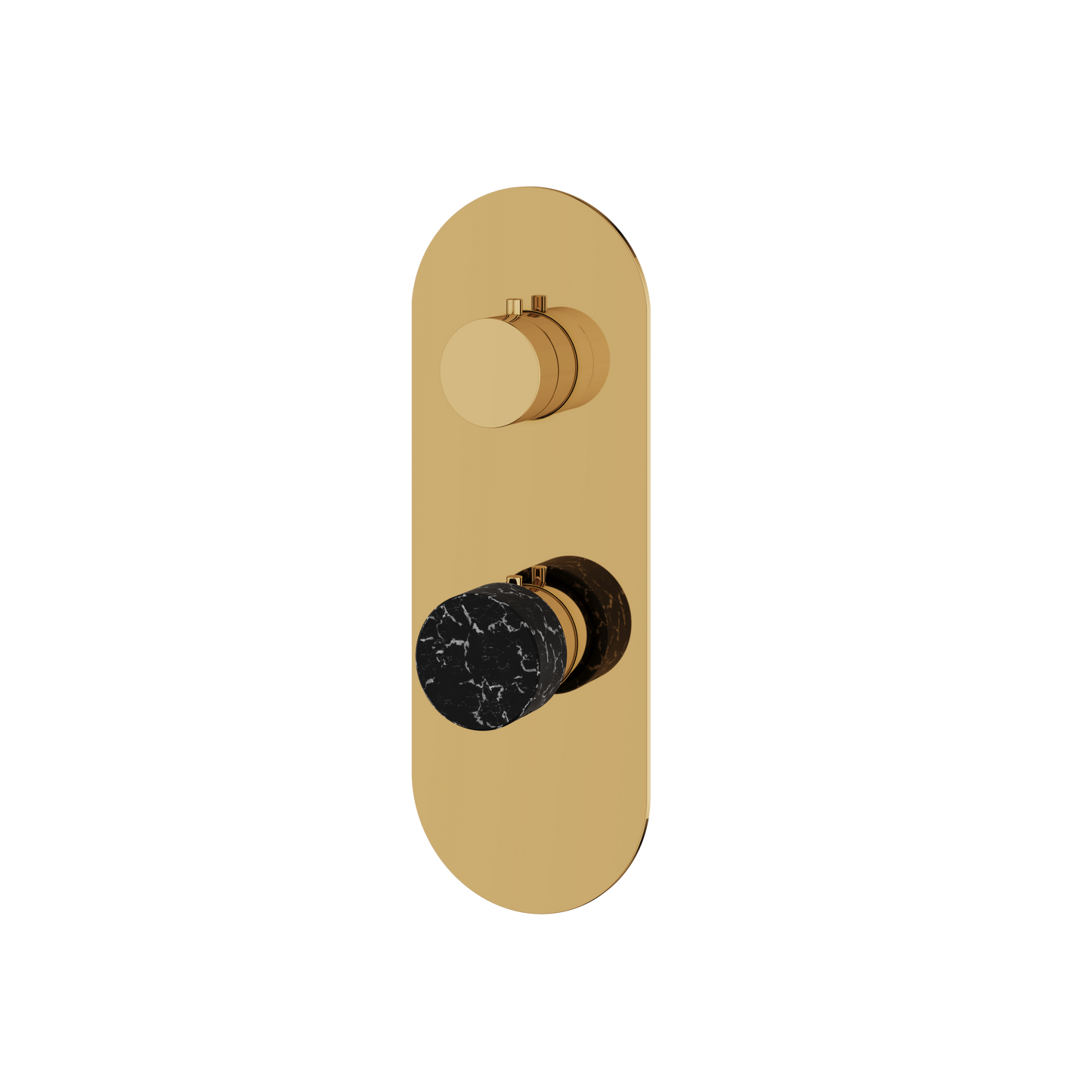 ROUND TRIM SET WITH 3-WAY NON-SHARED DIVERTER FOR THERMOSTATIC VALVE