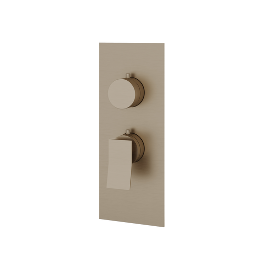 SQUARE ROUND TRIM SET FOR 1 SHUT-OFF THERMOSTATIC VALVE