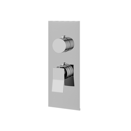 SQUARE ROUND TRIM SET FOR 1 SHUT-OFF THERMOSTATIC VALVE