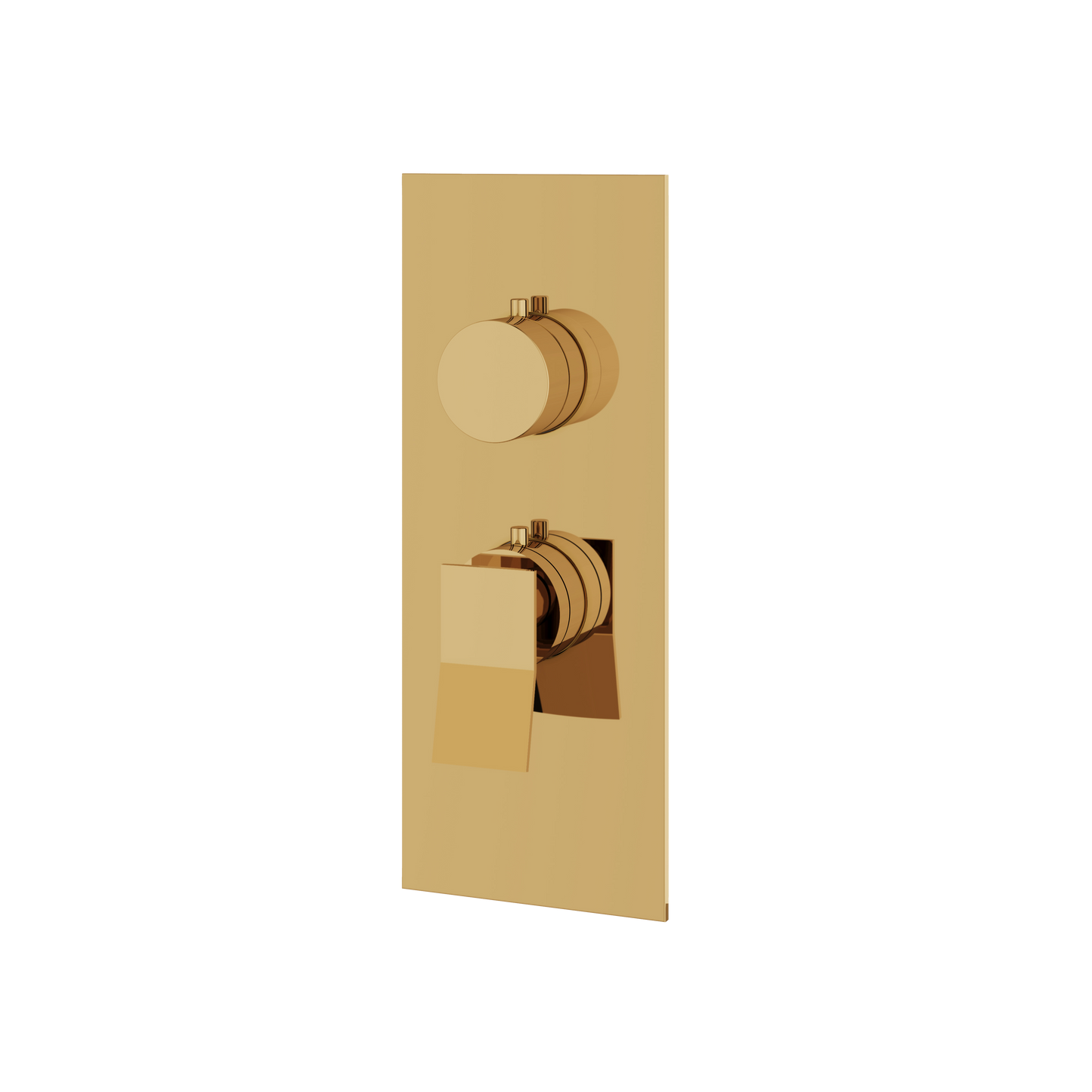 SQUARE ROUND TRIM SET FOR 1 SHUT-OFF THERMOSTATIC VALVE