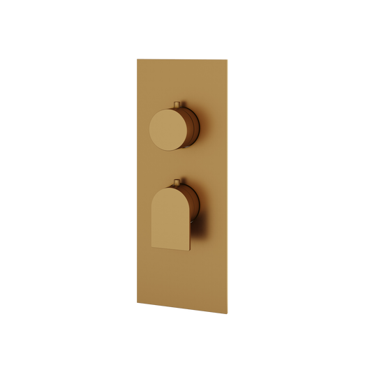SQUARE ROUND TRIM SET FOR 1 SHUT-OFF THERMOSTATIC VALVE