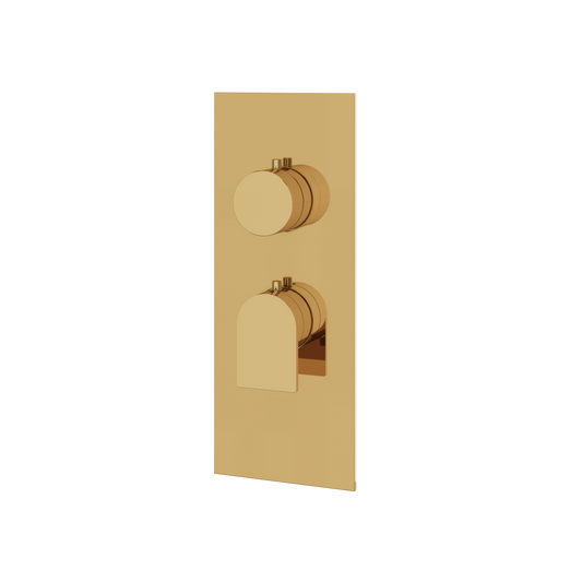 SQUARE ROUND TRIM SET FOR 1 SHUT-OFF THERMOSTATIC VALVE