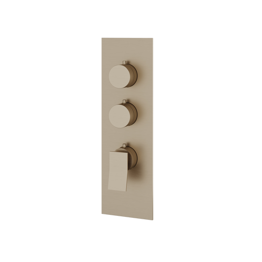 SQUARE ROUND TRIM SET FOR 2 SHUT-OFF THERMOSTATIC VALVE