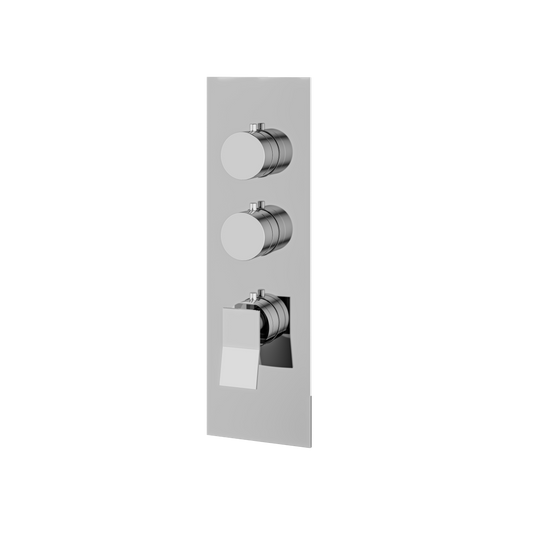 SQUARE ROUND TRIM SET FOR 2 SHUT-OFF THERMOSTATIC VALVE