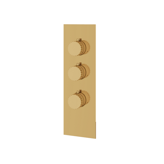 SQUARE ROUND TRIM SET FOR 2 SHUT-OFF THERMOSTATIC VALVE