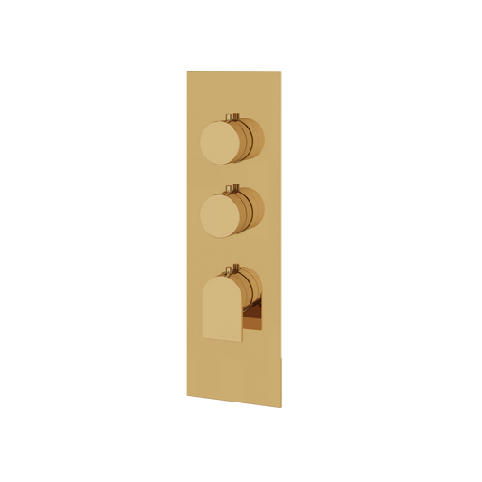 SQUARE ROUND TRIM SET FOR 2 SHUT-OFF THERMOSTATIC VALVE