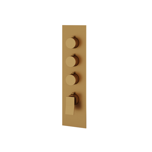 SQUARE ROUND TRIM SET FOR 3 SHUT-OFF THERMOSTATIC VALVE