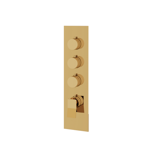 SQUARE ROUND TRIM SET FOR 3 SHUT-OFF THERMOSTATIC VALVE