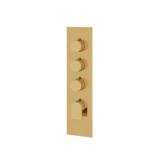 SQUARE ROUND TRIM SET FOR 3 SHUT-OFF THERMOSTATIC VALVE