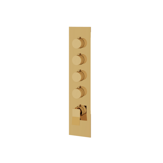 SQUARE ROUND TRIM SET FOR 4 SHUT-OFF THERMOSTATIC VALVE